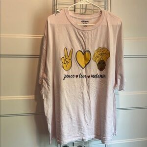 Gildan White and Yellow Short Sleeve Tee with Graphic Design